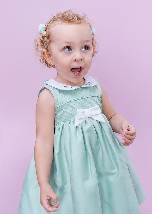 Vestido Bebê Bebê Verde Maça