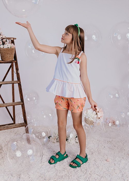 Conjunto Infantil Tulipas (Shorts)