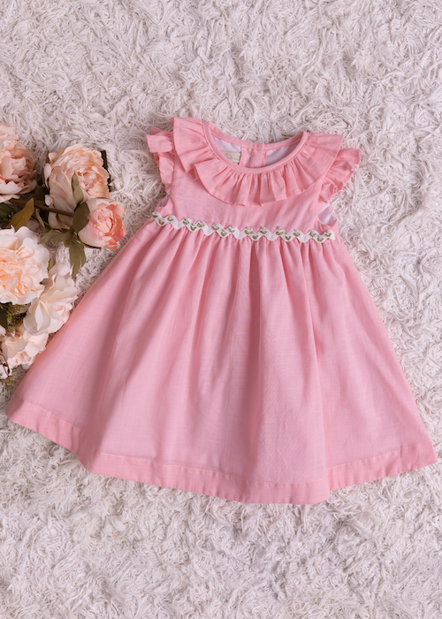 Vestido Bebê Babados Rosa