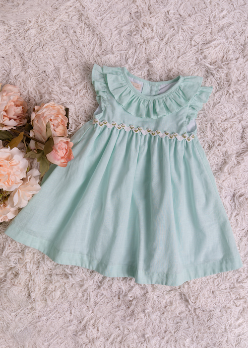 Vestido Bebê Babados Verde