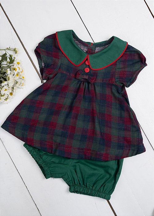 Conjunto Bebê  Sobre Saia Verde