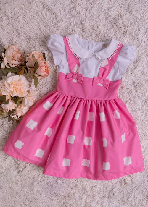 Vestido Infantil Jardineira Pink