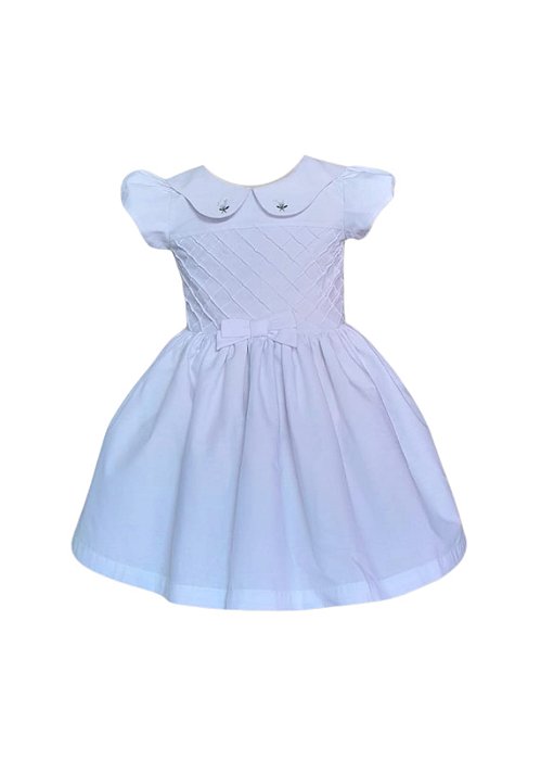Vestido Infantil Tricoline Branco