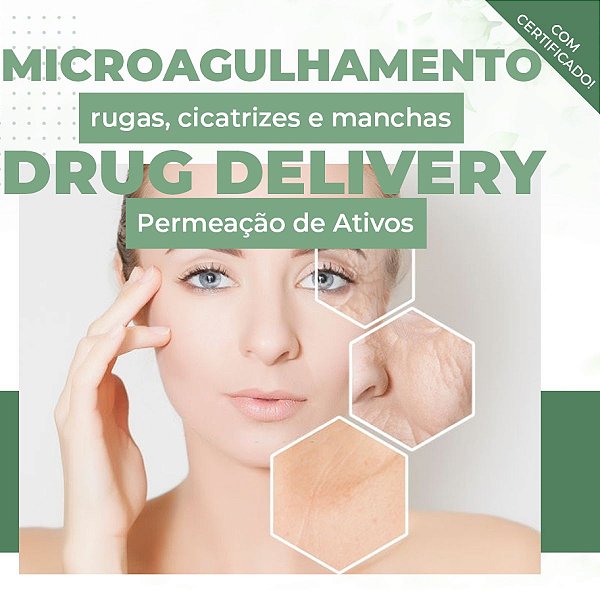 Curso Microagulhamento Drug Delivery Facial permeação de ativos Rejuvenescimento, Cicatrizes e Manchas