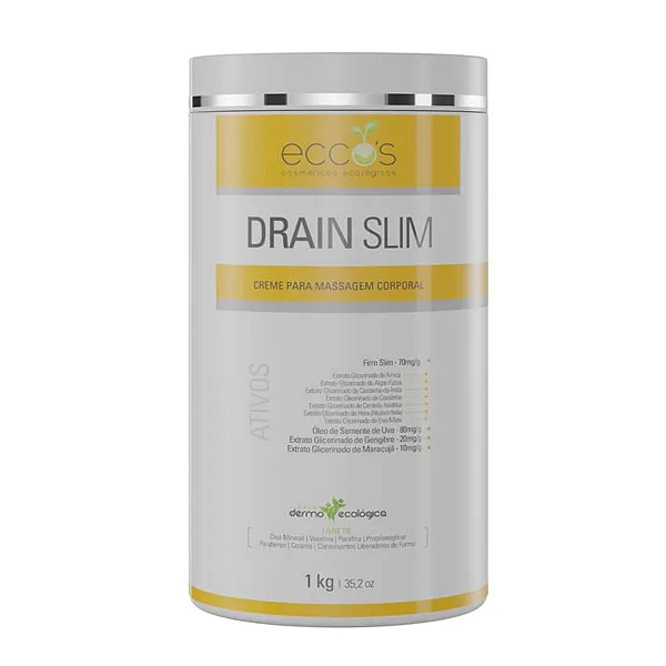 Creme Drain Slim Massagem Corporal Eccos 1kg