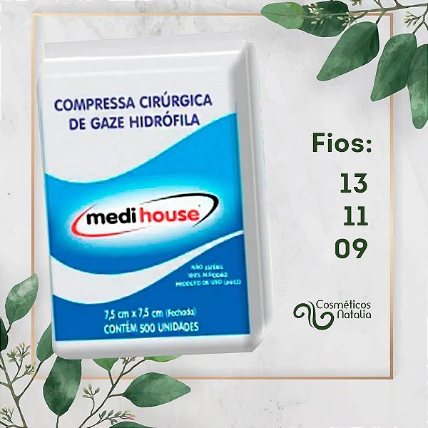 Compressa Cirúrgica de Gaze Hidrófila 500unidades - Medi House
