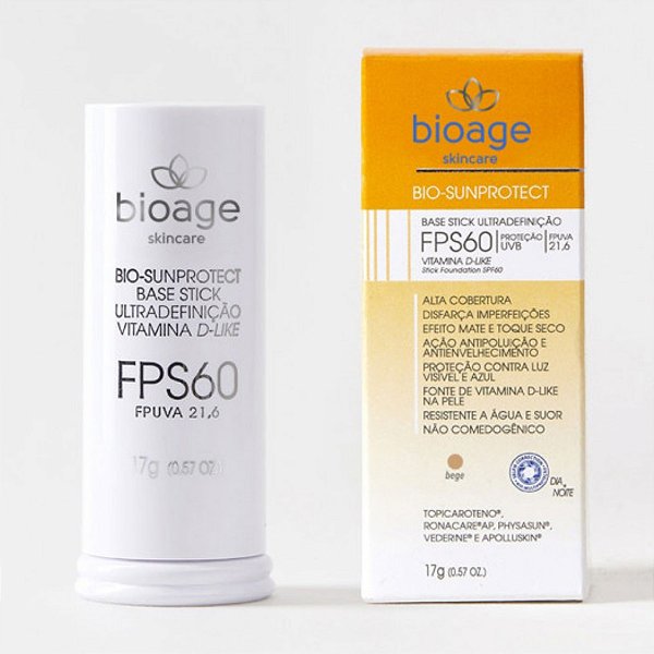 Protetor Solar Base FPS60 Stick 17g – Bioage
