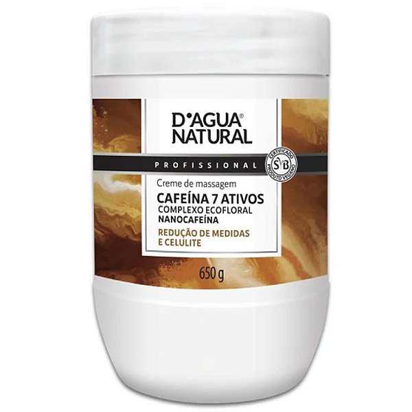 Creme de Massagem Cafeína 7 Ativos 650g D'Agua Natural