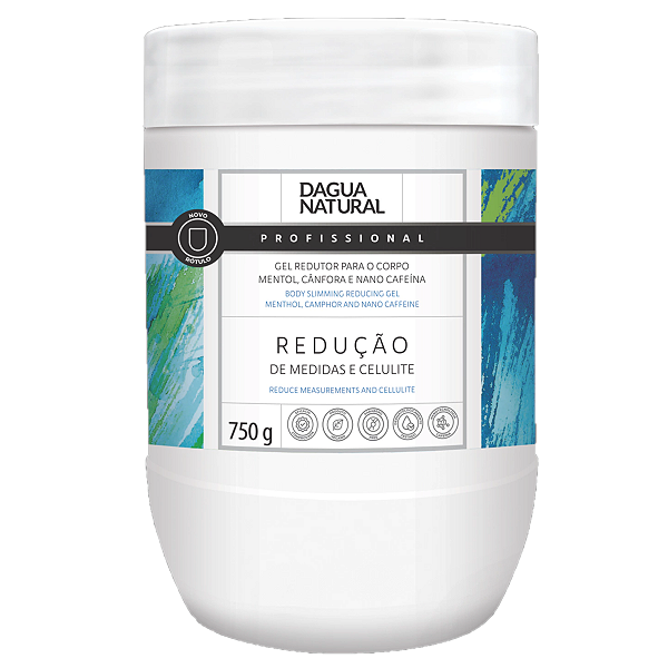 Gel Redutor Mentol Cânfora e Nano Cafeína 750g D'Agua Natural