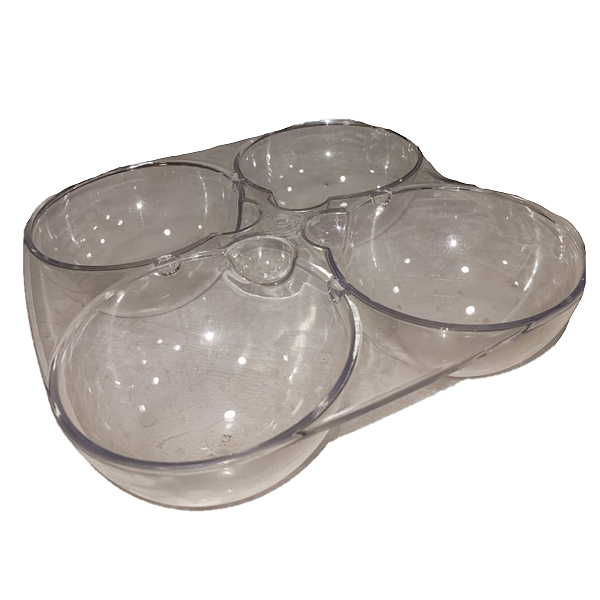 Cumbuca Plástica 4 Divisórias Transparente 250ml
