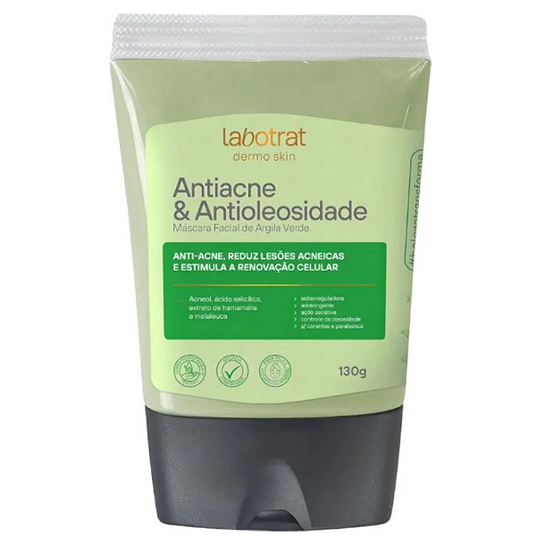 Máscara Antiacne Oleosidade Argila Verde 130g Labotrat