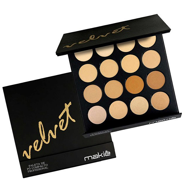 Paleta Pó Compacto Velvet 16 Cores Makiê