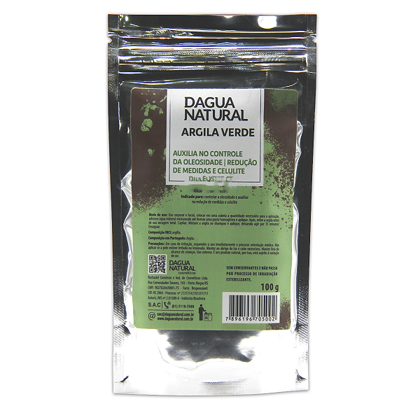 Argila Verde Corpo Rosto Cabelo 100g D'Agua Natural