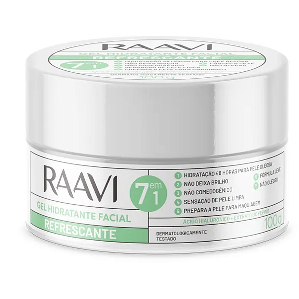 Gel Hidratante Refrescante Facial 7 Em 1 Raavi
