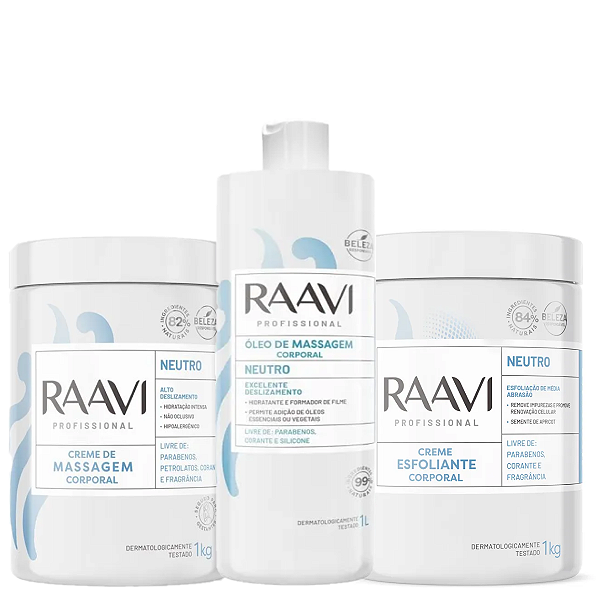 Kit Corporal Massagem Neutro Raavi