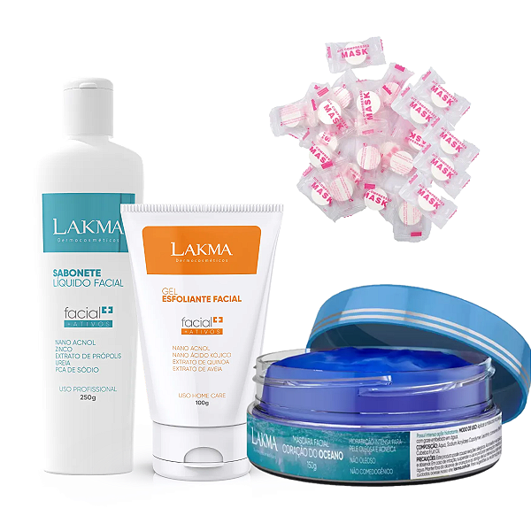 Kit Alta Hidratação Facial Lakma Brinde Máscara Desidratada