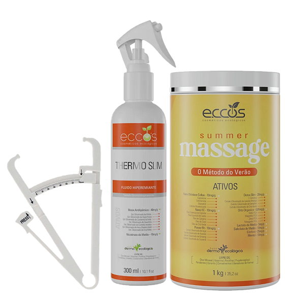 Kit Queima Verão Gordura Localizada Eccos Brinde Adipômetro