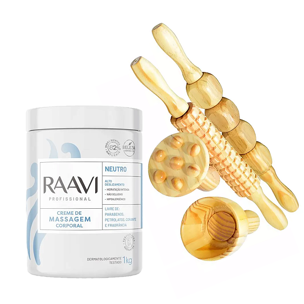 Kit Maderoterapia Massagem Neutro Raavi