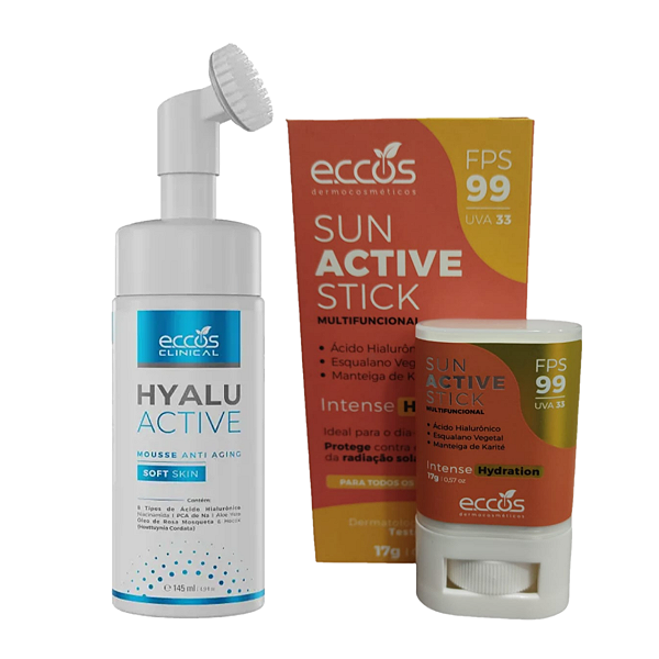 Kit Hialurônico Limpeza Proteção Facial Eccos