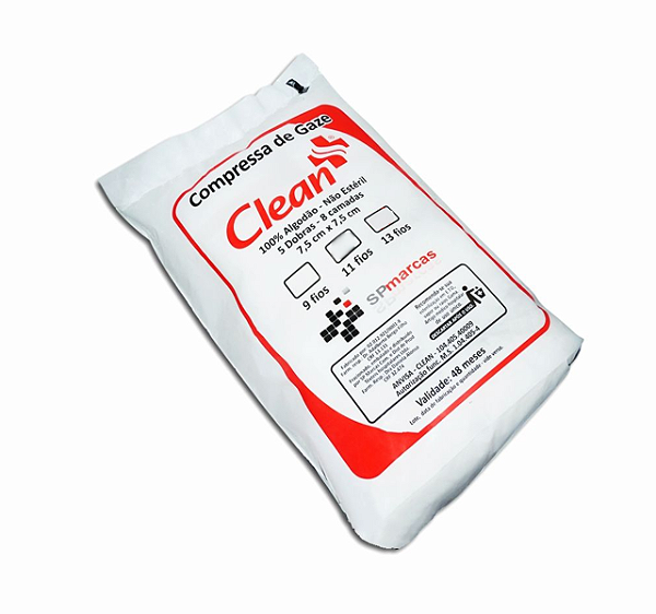 Compressa De Gaze Não Estéril Clean 180g