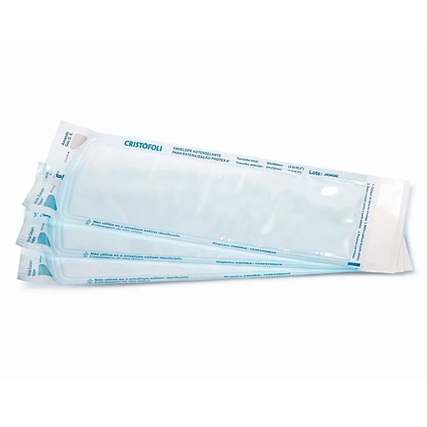 Envelopes Esterilização 9cmx26cm 100 Uni