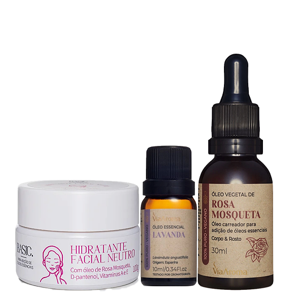 Kit Calmante Revitalizante Facial Natural Via Aroma