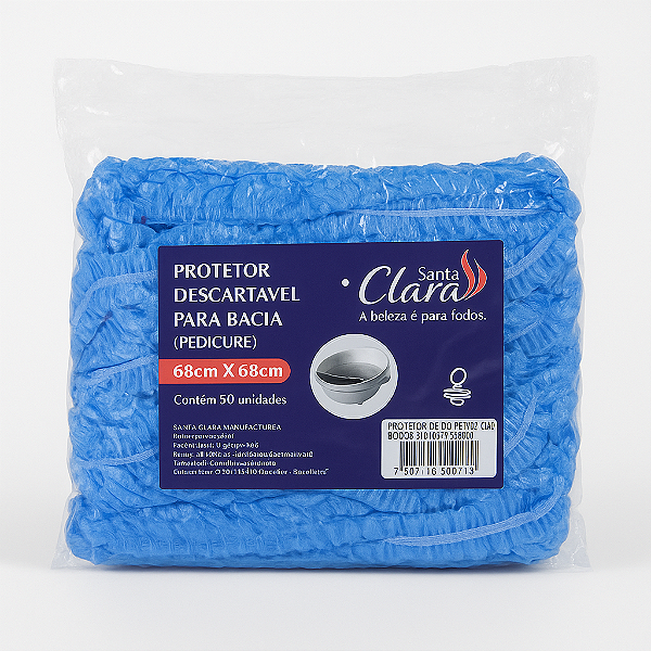 Protetor Descartável Bacia 68cmx68cm 50 Uni Santa Clara