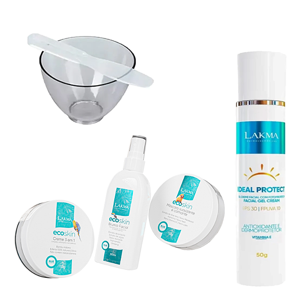 Kit Limpeza De Pele Vegano Eco Skin Brinde Cubeta Espátula