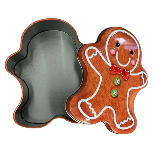 Lata De Metal De Natal Homem Biscoito Gengibre Claro