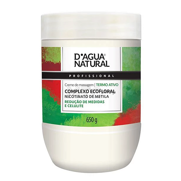 Creme Massagem Termo Ativo Complexo Ecofloral 650g D'Agua Natural
