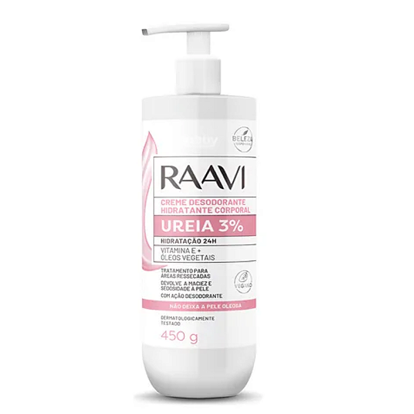 Creme Desodorante Hidratante Corporal Ureia 3% 10% 450g Raavi