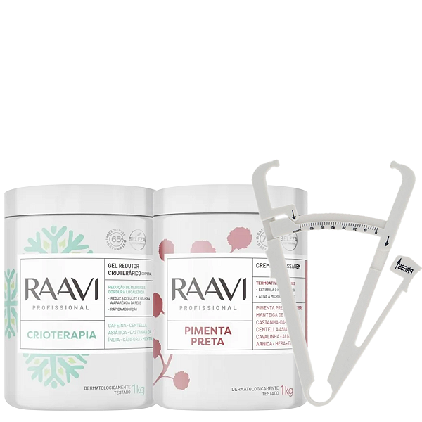 Kit Raavi Massagem Crioterapia Pimenta Preta
