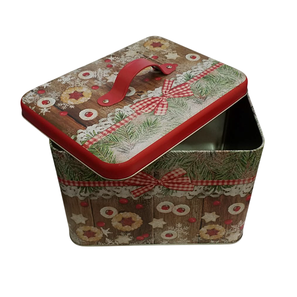 Lata Decorativa Sacola Cookie Natalino 20x15,2x17,2cm