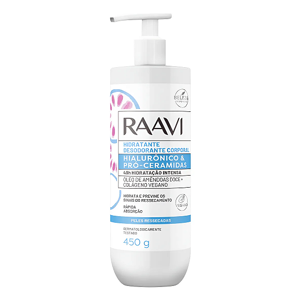 Hidratante Corporal Raavi Ácido Hialurônico Pró-Ceramidas 450g