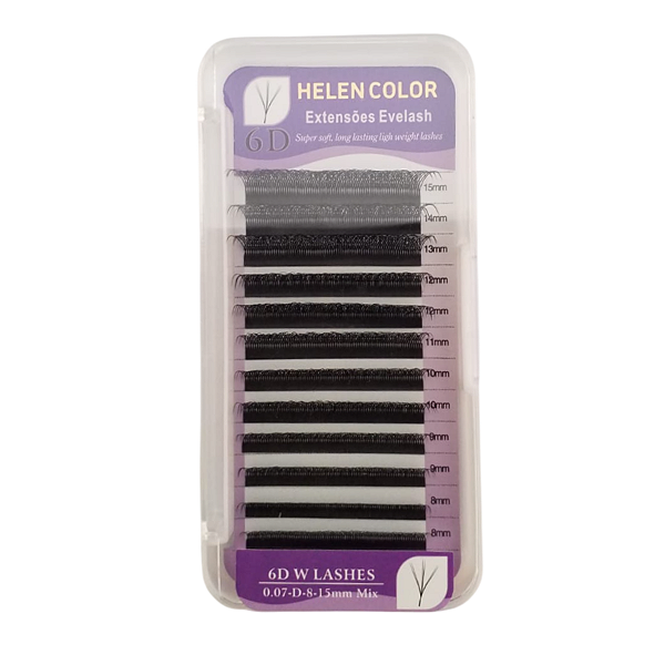 Caixa Cílios Helen Color 6D W Mix Extensão