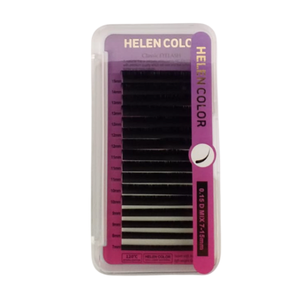 Caixa Cílios Helen Color 0.15 D Mix Extensão