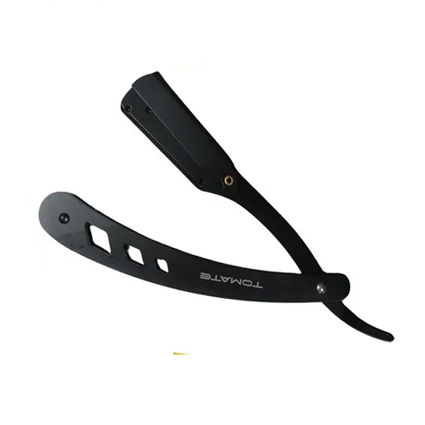 Navalha Profissional Inox Preta de Barbear