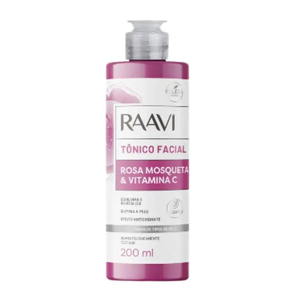 Tônico Facial Rosa Mosqueta e Vitamina C 200ml Raavi