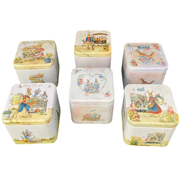 Lata Metal Páscoa Coelho 6,5x7,5cm Unidade