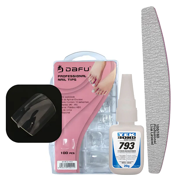 Kit Extensão de Unhas Pés Tips Postiças