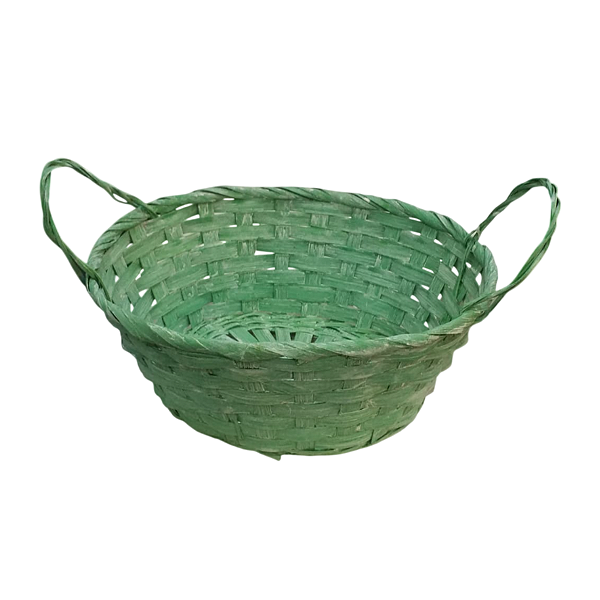 Cesta Decorativa Bambu Oval Alça 23cm