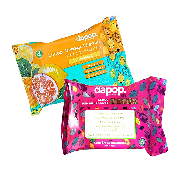 Kit 2x Lenços Demaquilantes Umedecidos DAPOP