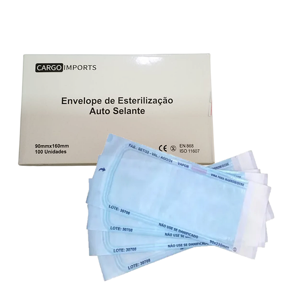 Envelope Esterilização Auto Selante 090mmx160mm 100un