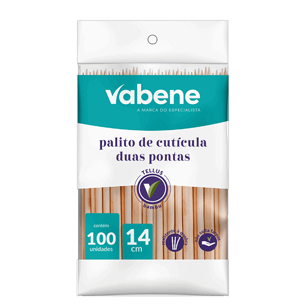 Palito De Cutículas Duas Pontas Vabene 100uni