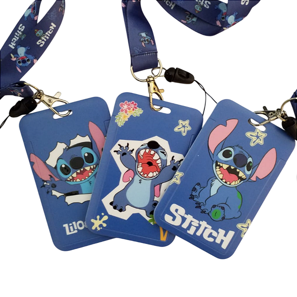 Porta Cartão e Crachá Lilo & Stitch com Cordão