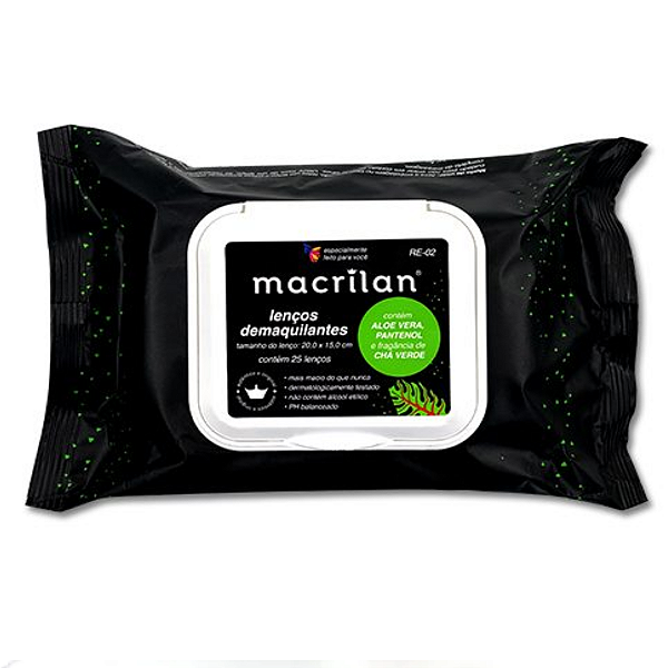 Lenço Demaquilantes Removedor Maquiagem Macrilan c/25