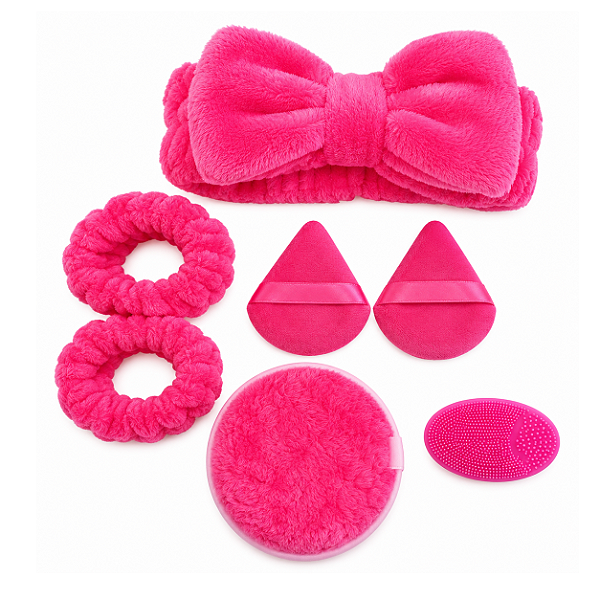 Kit Limpeza Facial Faixa Munhequeiras e Esponjas