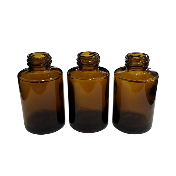 3 Unidades Frasco Âmbar 20ml Sem Tampa