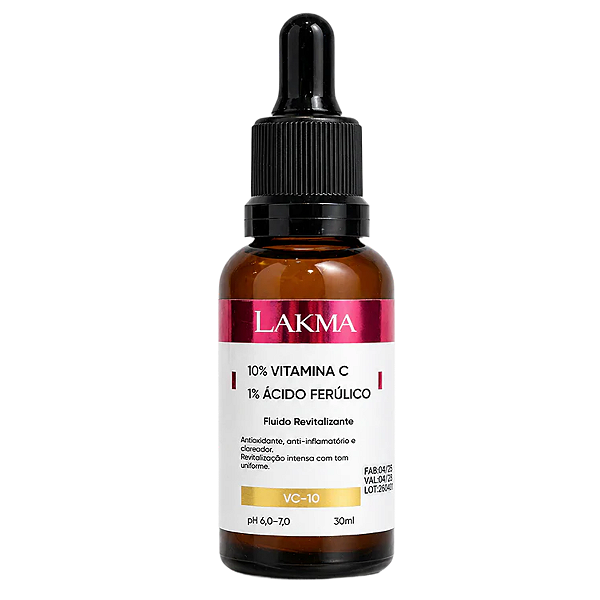 Sérum Vitamina C 10% Rejuvenescedor Clareador 30ml Lakma