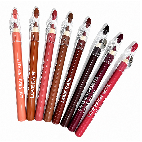 Lápis Batom Matte Contorno Labial Apontador Love Rain